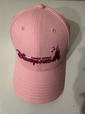 Disneyland Hong Kong pink adult cap hat w/ Adjustable Strap Cinderella’s castle